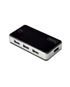 Digitus USB 2.0 Hub 7-port, 7x USB A / F, 1x USB mini vč. ext. napájení 5V DC 3,5A, 1m, bl