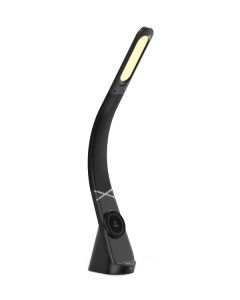 IMMAX LED stolní lampička MAGIC/ magnetické Qi nabíjení/ ohebný krk/ 12,5W/ 9V/2,22A/ 320lm/ USB-C/ černá