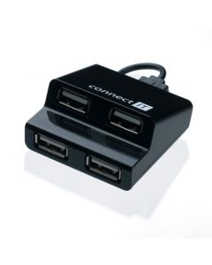 CONNECT IT USB hub 4 porty STEP - černý
