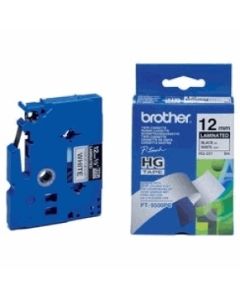 Brother - HGE231V5, bílá / černá, 12 mm (pro PT 9xxx) - balení 5 ks