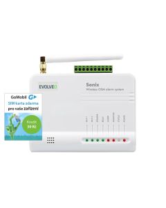 EVOLVEO Sonix - bezdrátový GSM alarm (4ks dálk. ovlád.,PIR čidlo pohybu,čidlo na dveře/okno,externí repro,Android/iPhone) + SIM 