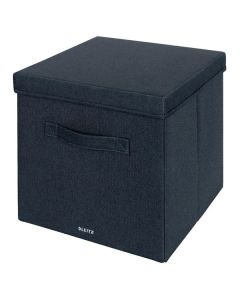 Úložné krabice Leitz - textil, víko, L, šedé, 2 ks