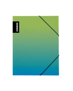 Desky chlopně a gum.Ombre - A4,plast,zelené, 1 ks