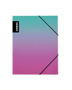 Desky chlopně a gum.Ombre - A4,plast,růžové, 1 ks