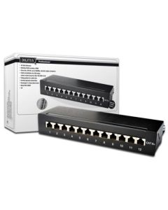 DIGITUS Desktop CAT 6A Patch Panel, stíněný třídy EA, 12 portů RJ45, 8P8C, LSA