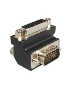 Delock Adaptér DVI 24+5 pin samice > VGA 15 pin samec 90°