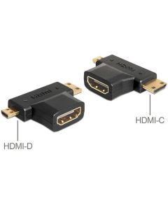 Delock adaptér HDMI-A samice > HDMI-C + HDMI-D samec