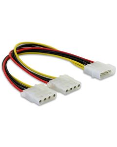 Delock Y napájecí kabel Molex samec > 2x Molex 4pin samice