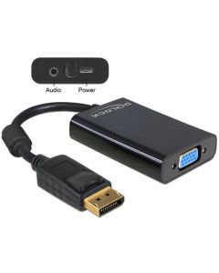 Delock Adaptér Displayport samec > VGA 15 pin samice + Audio + napájení