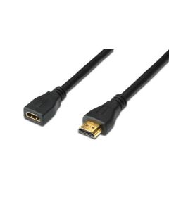Digitus HDMI High Speed s Ethernetem prodlužovací kabel, typ A, M / F, 2,0 m,  HDMI 1.4, UL, bl, zlacené kontakty