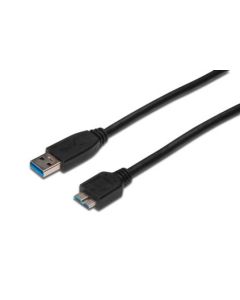 Digitus USB 3.0 kabel, USB A - Micro USB B, M / M, 0,25 m,UL, bl