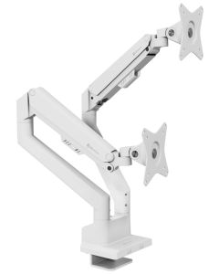 AROZZI ALZARE NEO DUO White/ stolní držák pro 2 monitory/ plynový píst/ kovový/ bílý
