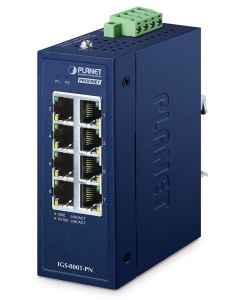 Planet IGS-800T-PN Kompaktní Průmyslový PROFINET Switch 8x1Gb RJ45, -40 +75°C, IP30, EFT+ESD, 9-48VDC, fanless