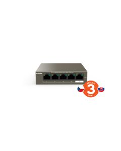 Tenda TEG1105P-4-63W PoE AT switch 4x PoE 802.3af/at, 5x 1 Gb/s, PoE celkem 63W, fanless, PoE+