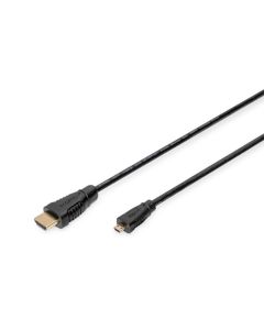 Digitus HDMI High Speed s Ethernetem připojovací kabel HDMI/D na HDMI/A ( standard na micro) ,  1m