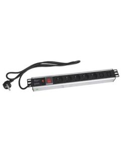 OPTIX 19" napájecí panel OC 5x220V+2xIEC -2m PPO SW Black