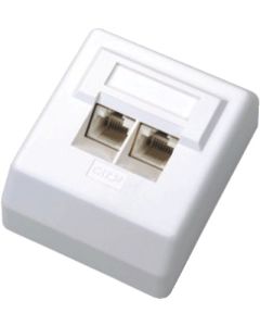 DATACOM Datová zásuvka UTP CAT5E 2xRJ45 na omítku 45st. bílá