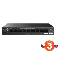 Tenda TEG1110PF-8-120W PoE+ AT switch 8xPoE 802.3af/at + Uplink RJ45 + SFP port, 110W, PoE+, fanless