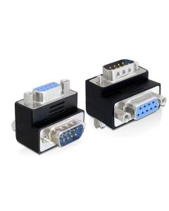 Delock adaptér Sub-D 9 pin samec > samice 90° pravoúhlý