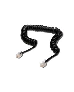 Digitus kabel RJ10 pro telefonní sluchátko, kroucený, černý, délka 4 metry