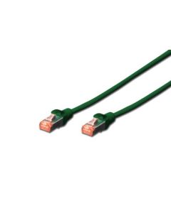 Digitus Patch Cable, S-FTP, CAT 6, AWG 27/7, LSOH, Měď, zelený 0,5m