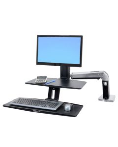 ERGOTRON WorkFit-A with Suspended Keyboard, LD, 5" and WS, Polished Aluminum,stol.drř./prac. stanice/monitor,klav.deska