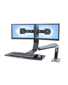 ERGOTRON WorkFit-A II, Dual, Polished Aluminum,stolní držák,monitor,klávesnice