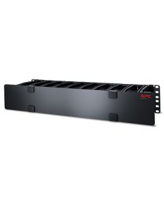 APC Horizontal Cable Manager, 2U x 6" Deep with Cable Tie-off bottom plate, Single-Sided with Cover