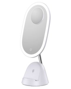 IMMAX LED kosmetické zrcátko FACE 3v1/ stojánek s Qi nabíjením/ 18W/ 70lm/ DC 12V/1,5A/ bílé