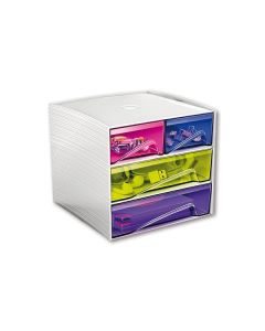 Zásuvkový box Cep MyCube Mini, 4 zásuvky, barevný