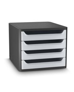 Zásuvkový box Cep,4 zásuvky,eko,černá/světle šedá