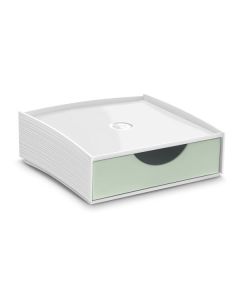Mini zásuvkový box CEP,1 zásuvka, bílá/šalv.zelená