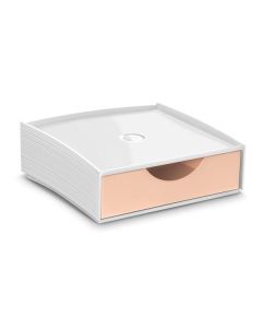 Mini zásuvkový box CEP,1 zásuvka, bílá/broskvová