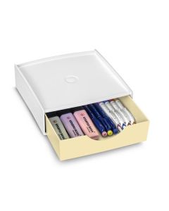 Mini zásuvkový box CEP,1 zásuvka,bílá/světle žlutá