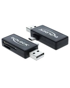 Delock Micro USB OTG čtečka karet + USB A samec