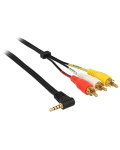 Delock Kabel Stereo jack 3.5 mm 4 pin samec pravoúhlý > 3 x RCA (cinch) samec 1.5 m