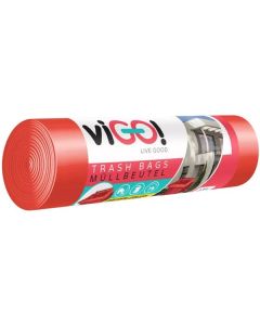 Pytle na tříděný odpad viGO! -120l,40mic,7ks,červ.