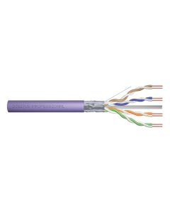 DIGITUS CAT 6 instalační kabel F-UTP, drát, délka 305 m, dřevěný buben, LSOH, AWG 23, Simplex, barva fialová