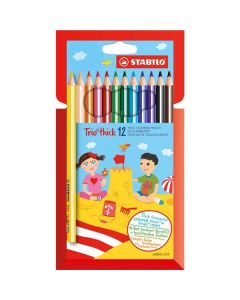 Pastelky Stabilo Trio® thick, trojhranné, 12 barev