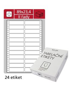 Tabelační dvouřadé etikety, 89 x 23,4 mm, 12000 ks