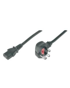 Digitus Napájecí kabel, zástrčka UK, úhlová 90 ° - C13 M / F, 1,8 m, H05VV-F3G 0,75qmm, pojistka 5A, černá