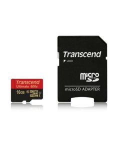 Transcend 16GB microSDHC (Class10) UHS-I 600x (Ultimate) MLC paměťová karta (s adaptérem)