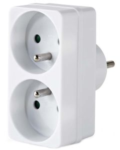 NEDIS síťový rozbočovač/ 2x zásuvka typu E (s kolíkem)/ 250 V AC 50/60 Hz/ 16 A/ 3500 W/ bílý