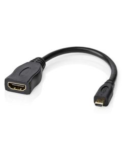 NEDIS High Speed HDMI kabel s Ethernetem/ micro HDMI zástrčka - HDMI zásuvka/ 4K@30Hz/ 10.2 Gbps/ 20cm