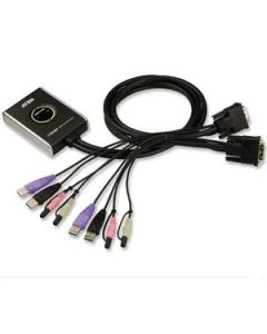 ATEN 2port DVI KVMP, USB 2.0, audio, mini, 1.2m