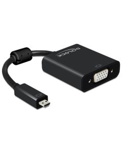 Delock adaptér HDMI Micro-D samec > VGA samice, s Audio, černý
