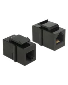 Delock Keystone Module RJ12 samice > RJ12 samice Cat.3, spojka, černá