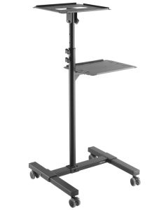 Fonestar Mobilní stojan pro projektor/notebook, nosnost 10 kg, 2 police, výška 95–145 cm, náklon, kolečka, černý