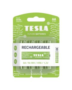 TESLA RECHARGEABLE+ nabíjecí baterie AA Ni-MH 2450mAh (HR06, tužková, blister) 4 ks