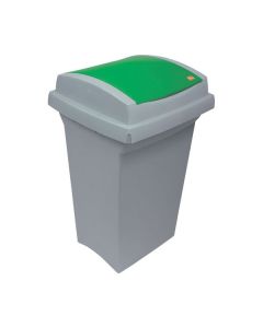 Odpadkový koš na tříděný odpad, zelené víko, 50 l
